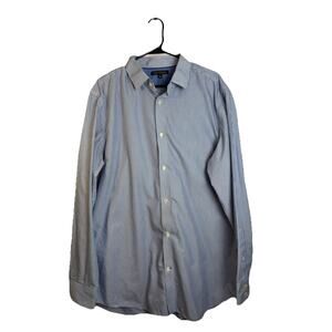 Banana Republic Mens Tailored Slim Fit Non Iron Button Down Shirt XL Blue Check